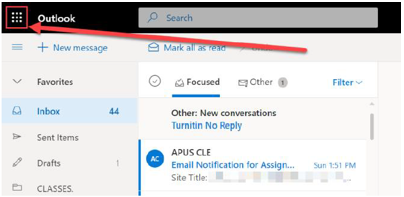 Click the menu button in the upper left corner of Outlook, which will open a tab