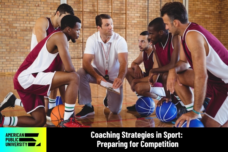 coach and team discussing coaching strategies in sport