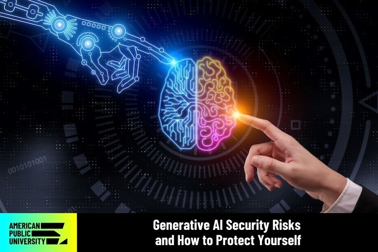 generative-ai-risks physical and digital hands touching digital image of brain