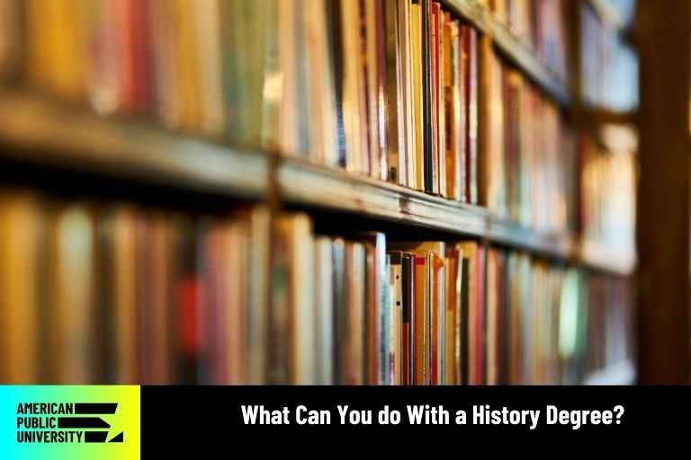 what-can-you-do-with-a-history-degree history degree books on shelf